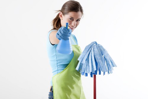 Professional window cleaning service in Kentishtown on a residential street