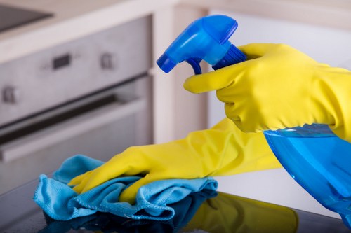 Detailed post-construction cleaning of kitchen surfaces and fittings in Kentishtown