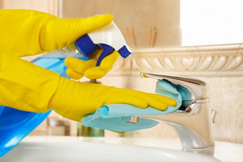 Cleaner preparing a property as service terms begin